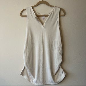 Isabel Maternity by Ingrid & Isabel Cream Ribbed V-Neck Maternity Tank